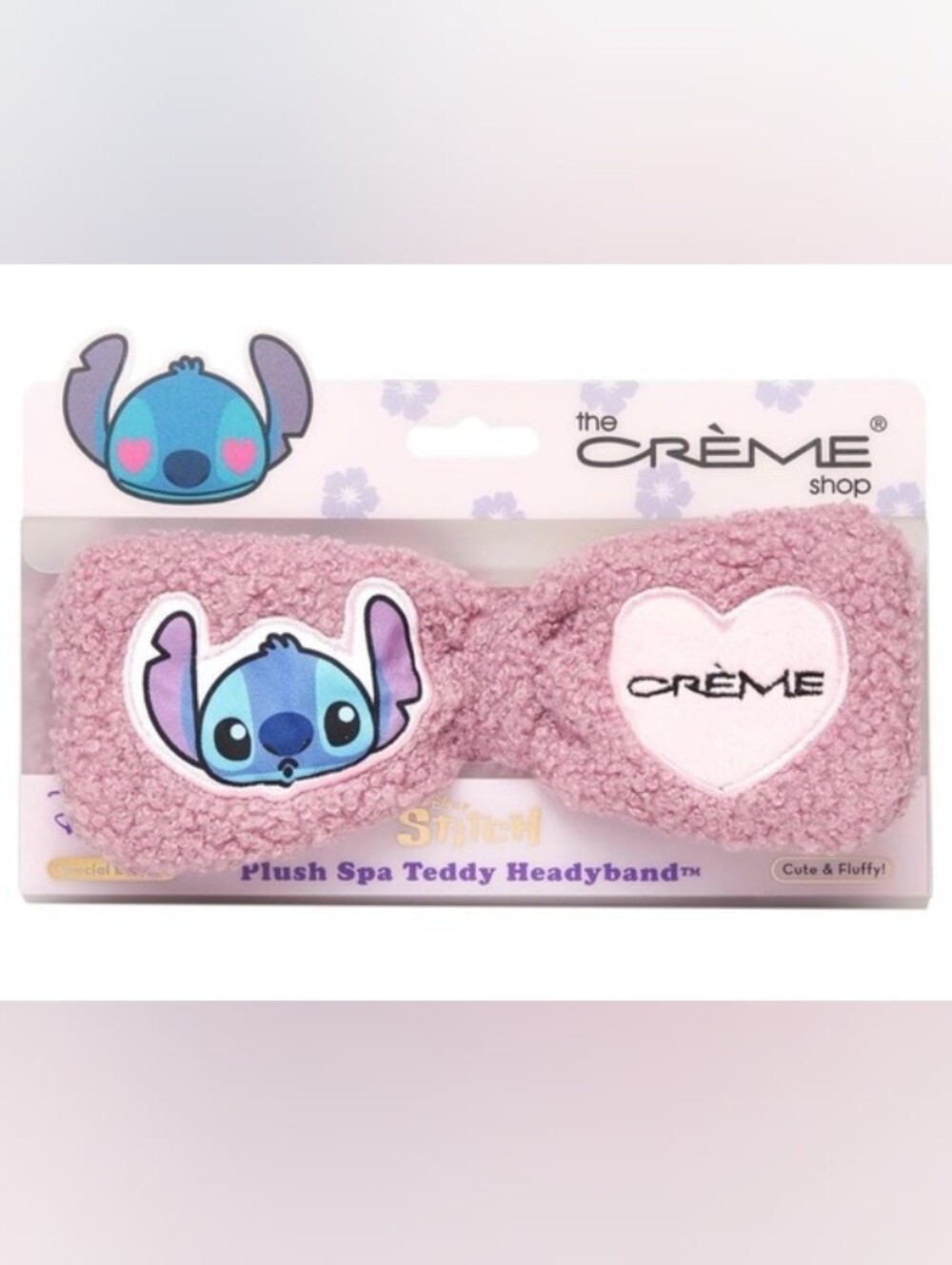 The Crème Shop x Stitch Pink Plush Spa Teddy Headband BNIB